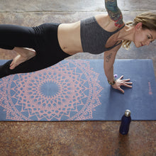 Load image into Gallery viewer, Navy Fleur Marrakesh Yoga Mat (4mm)