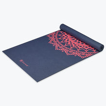 Load image into Gallery viewer, Navy Fleur Marrakesh Yoga Mat (4mm)