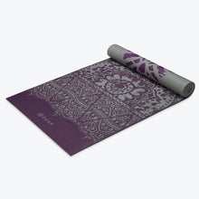 Load image into Gallery viewer, Reversible Plum Etching Yoga Mat (6mm)
