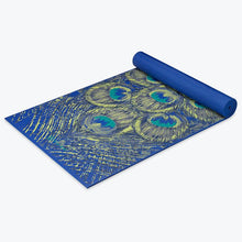 Load image into Gallery viewer, Premium Sapphire Feather Yoga Mat (6mm)
